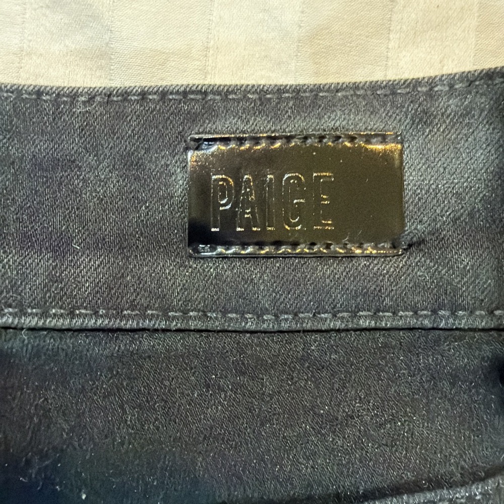 Paige Premium Denim Sasha High Rise Wide Leg Coated Black Jeans 28 29x32 - Picture 7 of 16